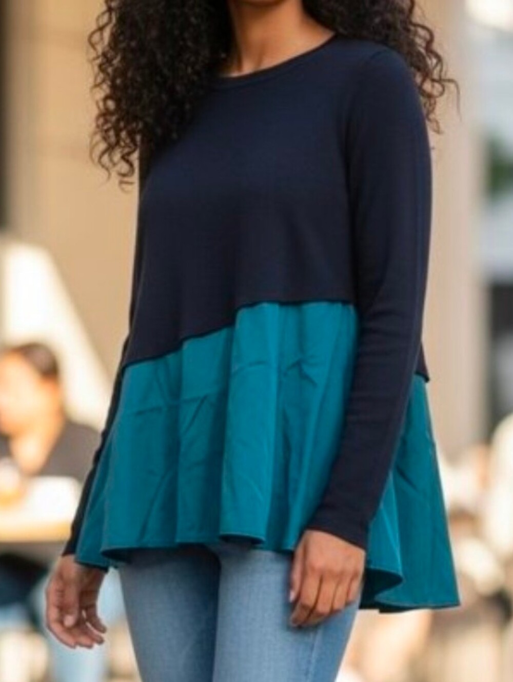 Club Monaco Navy & Blue Layered Top